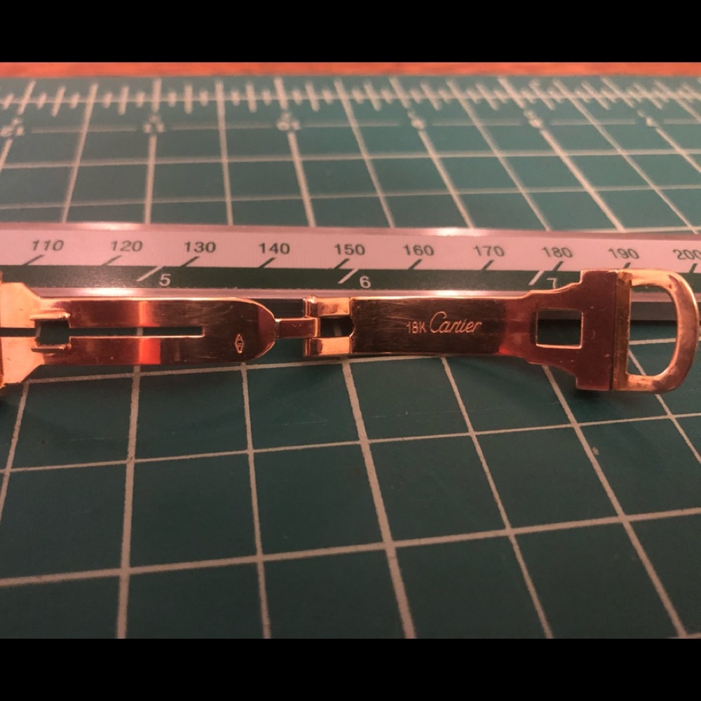 12mm CARTIER 18k Solid Gold Deployant Clasp Tank